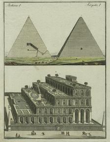 Section and interior of the Great Pyramid. The floating gardens, 1801. Creator: Fischer von Erlach, Joseph Emanuel (1693-1742)