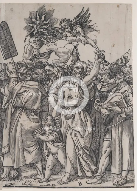 Section B: Isaac, Noah and other figures, from The Triumph of Christ, 1836. Creator: Andrea Andreani.