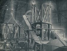 Section By Section Mounts The Huge Steel Framework of the Hooker's Cylinder c1935