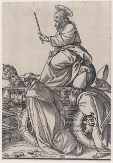 Section E: Christ riding on a triumphal cart, from The Triumph of Christ, 1836. Creator: Andrea Andreani