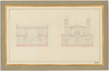 Section of the Crossing and the West End of a Cathedral for Berlin, 1827. Creator: Karl Friedrich Schinkel