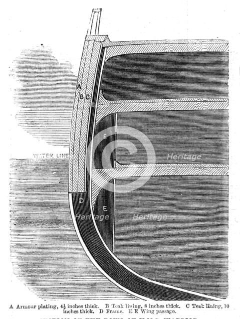 Section of the bows of H.M.S. Warrior, 1861. Creator: Unknown.
