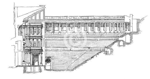 Section of the Gallo Roman Theatre at Orange, Provence, France, 1895. Artist: Unknown