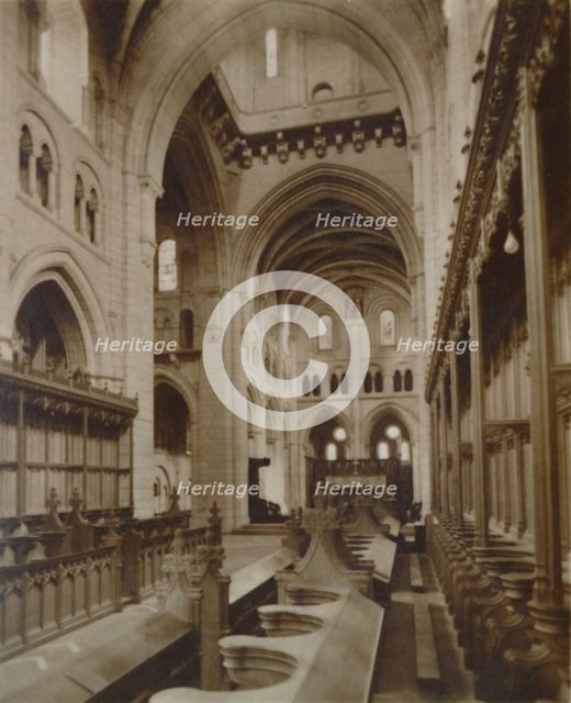 'Section of the Interior, Buckfast Abbey Church', late 19th-early 20th century. Artist: Unknown.