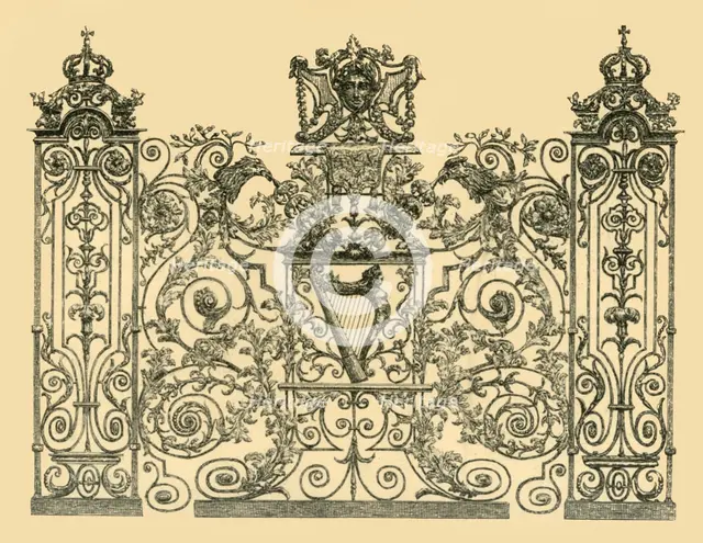 Section of the Tijou Screen, late 17th century, (1881).  Creator: J Brooke.