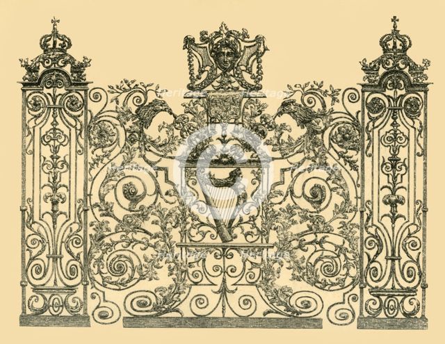 Section of the Tijou Screen, late 17th century, (1881).  Creator: J Brooke.