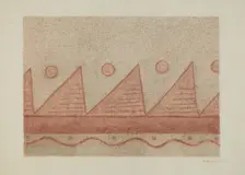 Section of Wall Decoration-Mission San Francisco de Assis (Dolores), c. 1940. Creator: Hilda Olson