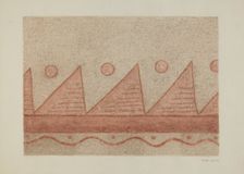 Section of Wall Decoration-Mission San Francisco de Assis (Dolores), c. 1940. Creator: Hilda Olson