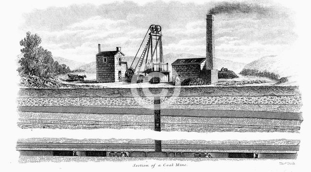 'Section of a Coal Mine', 1860. Creator: Thomas Dick.