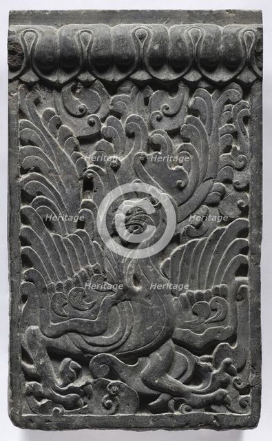 Section of a Coffin Platform: Phoenix, 550-577. Creator: Unknown.