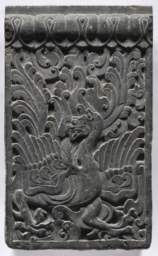 Section of a Coffin Platform: Phoenix, 550-577. Creator: Unknown