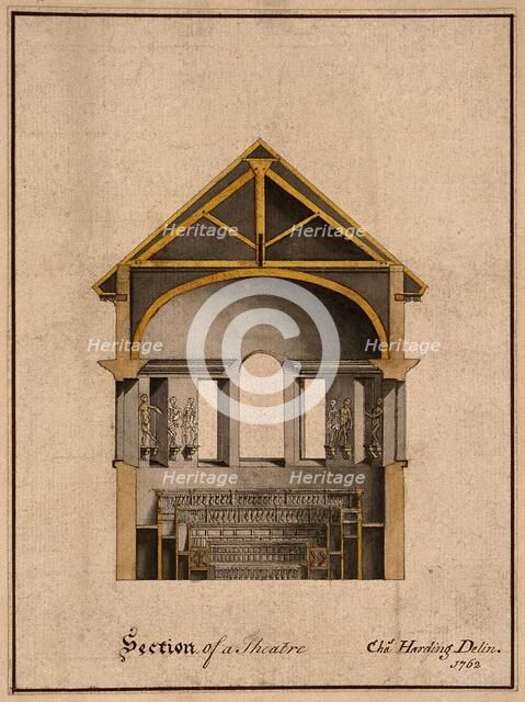 Section of a Theatre, 1762.  Creator: Charles Harding.