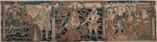 Section of an Embroidered Frieze: Rebecca Meeting Isaac, Abigail Meeting David…, 1625-1649. Creator: Unknown