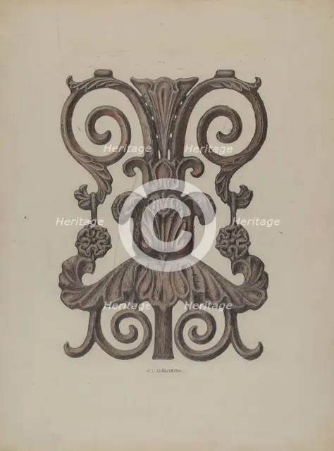 Section of Cast Iron Balcony, c. 1937. Creator: Austin L. Davison.