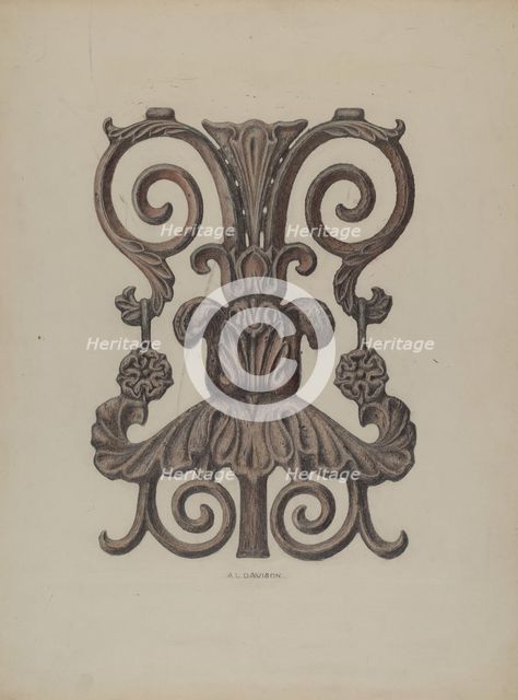 Section of Cast Iron Balcony, c. 1937. Creator: Austin L. Davison.