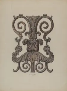 Section of Cast Iron Balcony, c. 1937. Creator: Austin L. Davison