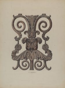 Section of Cast Iron Balcony, c. 1937. Creator: Austin L. Davison