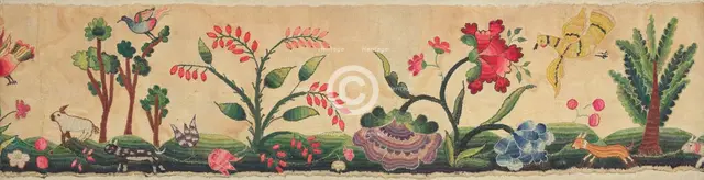 Section of Crewel Embroidery on Border of Petticoat, 1935/1942. Creator: Max Slevogt.