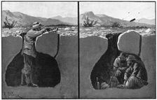 Sectional view of a typical Boer entrenchment, Boer War, c1900