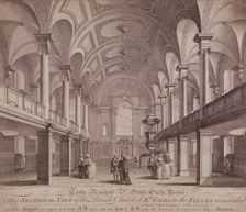 Sectional view of St Giles in the Fields, Holborn, London, 1753. Artist: Anthony Walker