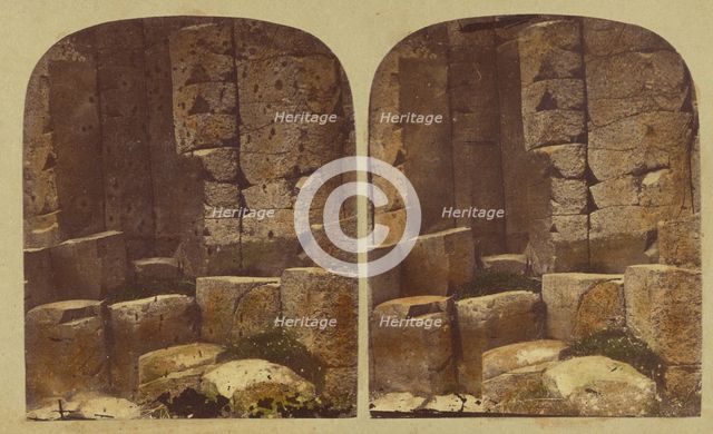 Sectional View of the Basaltic Columns, Giant's Causeway, County of Antrim. Ireland, about 1860. Creator: London Stereoscopic & Photographic Co.