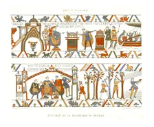 Sections of the Bayeux Tapestry. Creator: Adolphe Maugendre