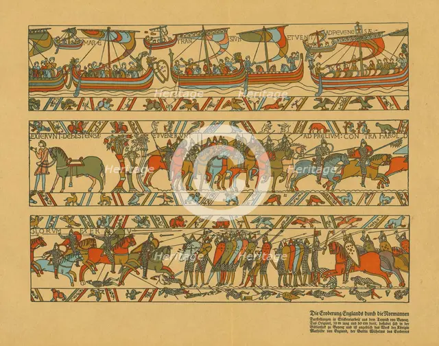 Sections of the Bayeux Tapestry. Creator: Unknown.