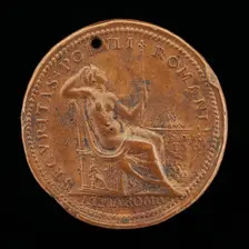 Securitas near an Altar [reverse], late 16th-early 17th century. Creator: Lorenzo Fragni