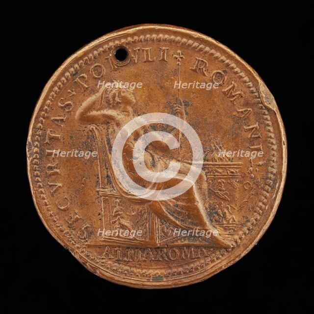 Securitas near an Altar [reverse], late 16th-early 17th century. Creator: Lorenzo Fragni.