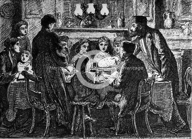 Seder meal, Passover, mid-late 19th century. Creator: Simeon Solomon.
