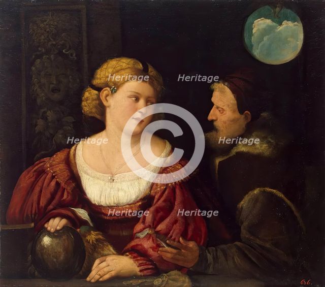 Seduction (Old Man and a Young Woman), 1516. Creator: Giovanni Cariani.