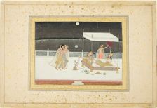 Seduction Scene on a Terrace by Moonlight, 18th century. Creator: Unknown