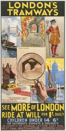 See More of London London County Council (LCC) Tramways poster, 1933. Artist: GE Butler