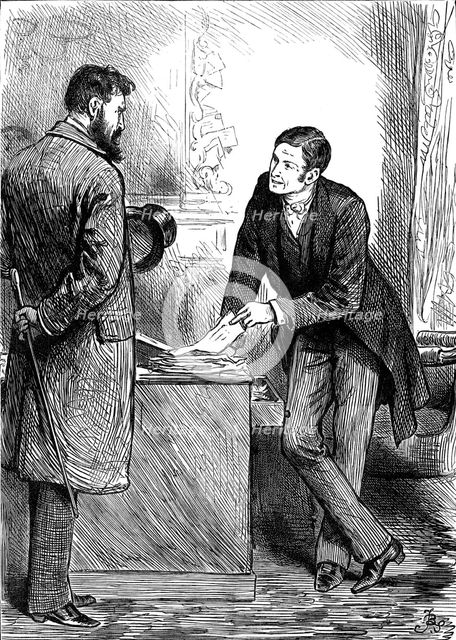 "See here, and here, and here," continued Lobster, in excellent tone and temper..., 1880. Creator: Unknown.