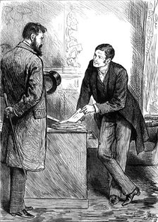 "See here, and here, and here," continued Lobster, in excellent tone and temper..., 1880. Creator: Unknown