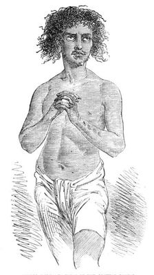 Seedhoo Manghee, Chief of the Santhal Rebels - sketched from life, 1856. Creator: Unknown