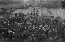 Seeing off the Expedition in Arkhangelsk, 1912. Creator: Nikolay Vasilyevich Pinegin