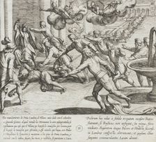 Seeing Blood on Their Brother's Face, the Infantes Slay the Villager, 1612. Creator: Antonio Tempesta