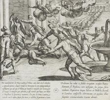 Seeing Blood on Their Brother's Face, the Infantes Slay the Villager, 1612. Creator: Antonio Tempesta