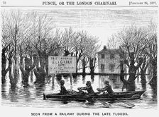 Seen from a Railway During the Late Floods 1877. Creator: George du Maurier