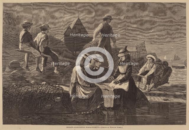 Seesaw - Gloucester, Massachusetts, published 1874. Creator: Winslow Homer.