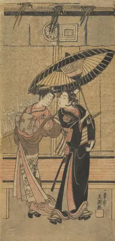 Segawa Kikunojo II as a Girl and Ichikawa Tomiyeimon?, ca. 1770. Creator: Ippitsusai Buncho