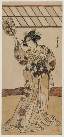Segawa Kikunojo II as the Referee of a Wrestling Match, c. late 1770s. Creator: Katsukawa Shunsho (Japanese, 1726-1792)