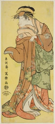 Segawa Kikunojo III in the Role of Courtesan Katsuragi, c. 1795. Creator: Tôshûsai Sharaku
