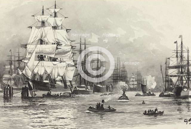 Segelschiff-Hafen, 1893. Creator: Fritz Stoltenberg.