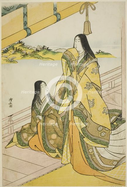 Sei Shonagon and Her Companion, from an untitled series of court ladies, c. 1784. Creator: Torii Kiyonaga.