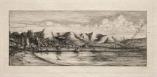 Seine Fishing off Charcoal Burner's Point, Akaroa, 1865. Creator: Charles Meryon (French, 1821-1868)