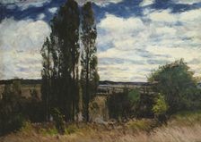 Seine. Landscape with Poplars, 1877. Creator: Carl Fredrik Hill