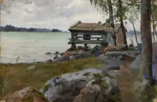 Seine Shed, study for Divine Service in the Uusimaa Archipelago, 1881. Creator: Albert Edelfelt