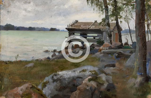 Seine Shed, study for Divine Service in the Uusimaa Archipelago, 1881. Creator: Albert Edelfelt.